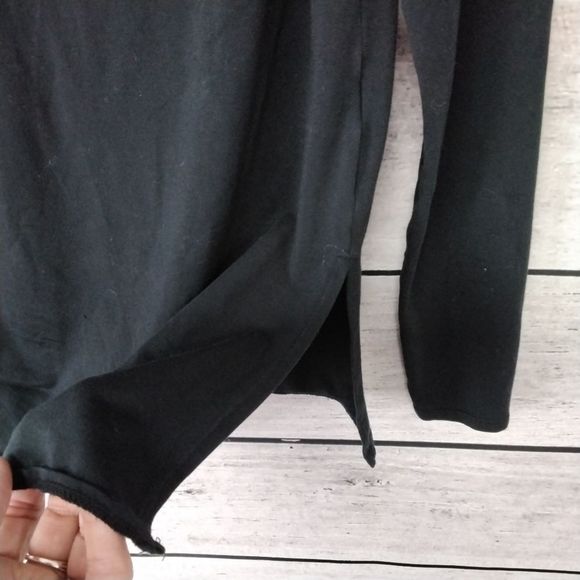 Fabletics Top Sz XXS  Black Side Tie Knit  Long Sleeve Activewear Leisurewear - Picture 6 of 9